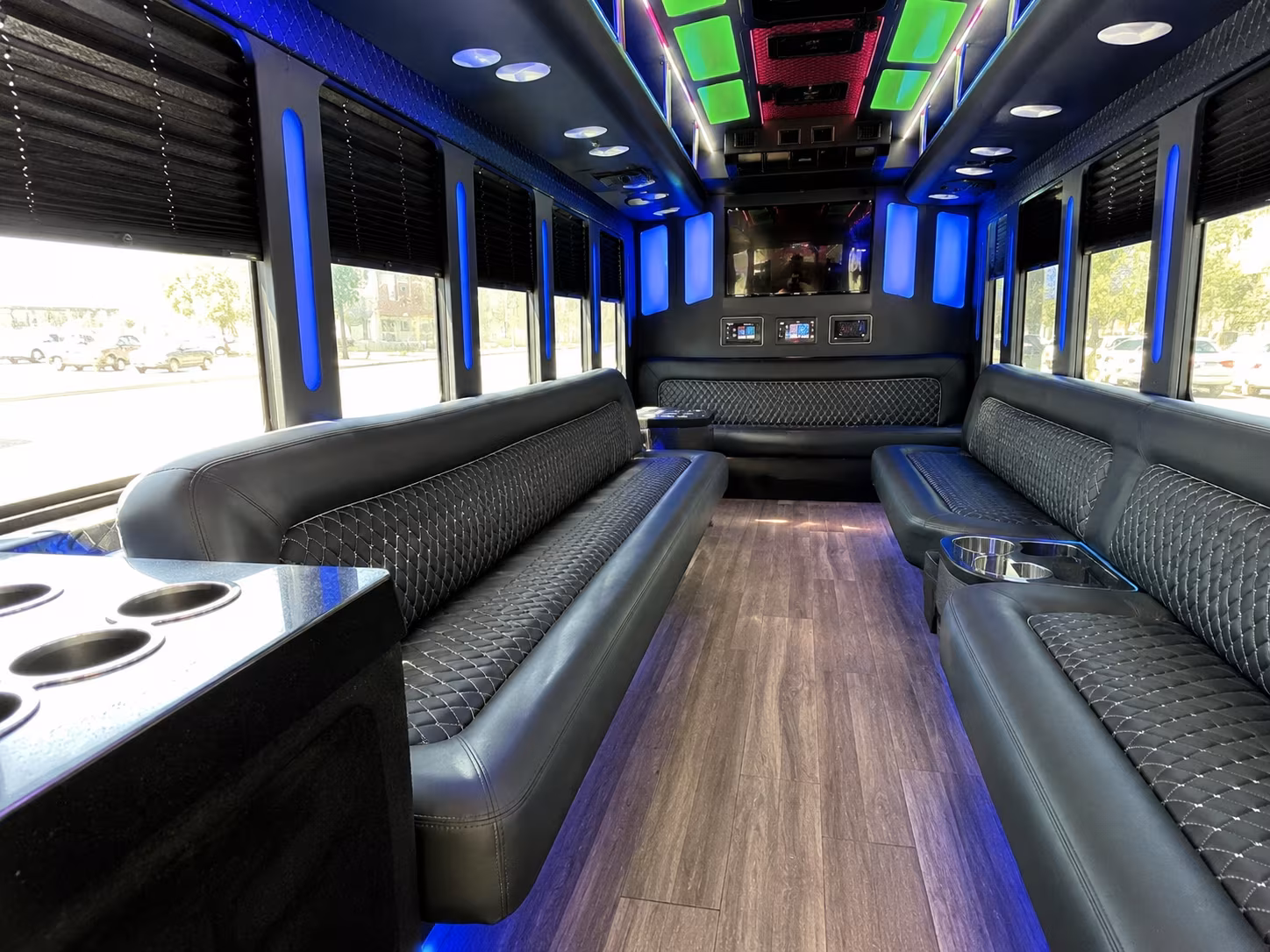 odessa 15 passenger party bus inside
