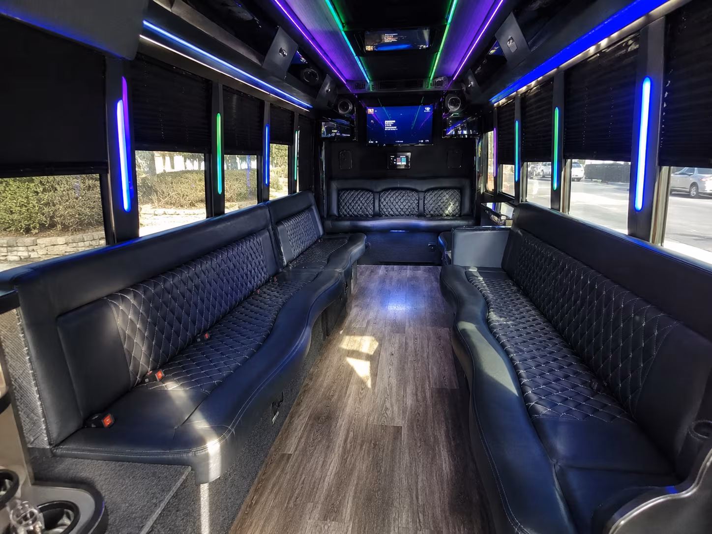 odessa 15 passenger party bus interior
