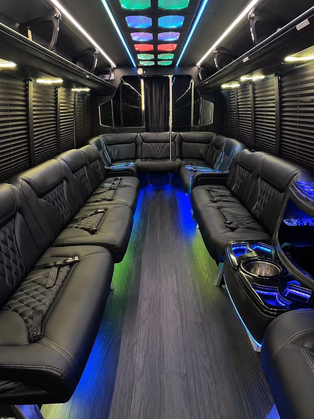 odessa 20 passenger party bus interior