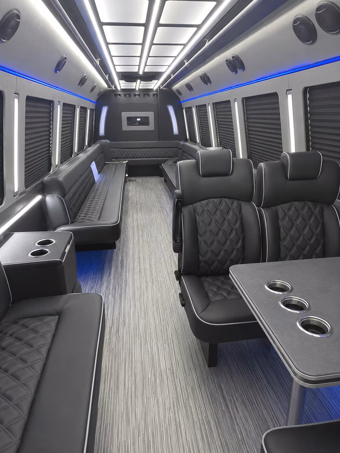odessa 25 passenger party bus inside