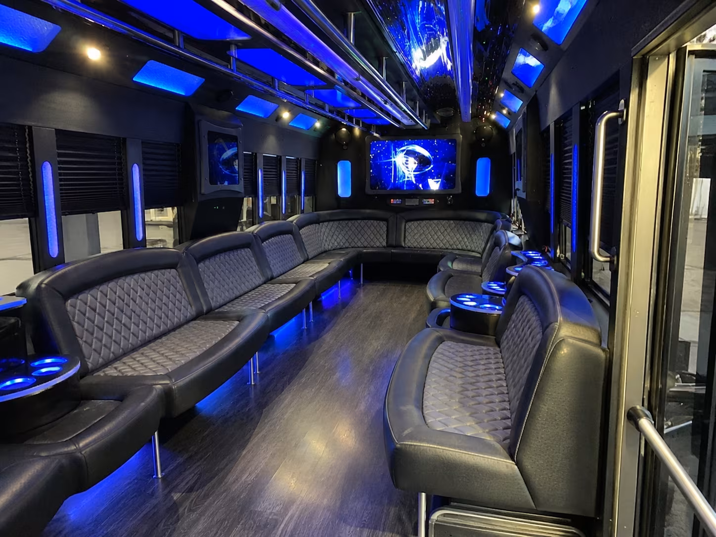 odessa 28 passenger party bus interior