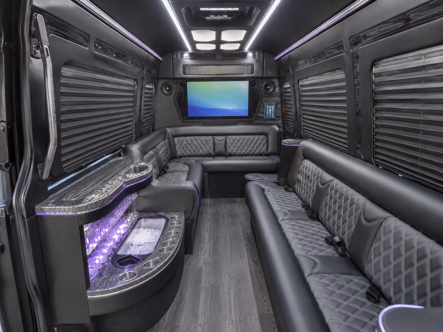 odessa 30 passenger party bus inside