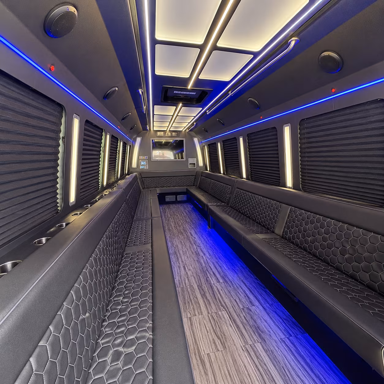 odessa 30 passenger party bus interior