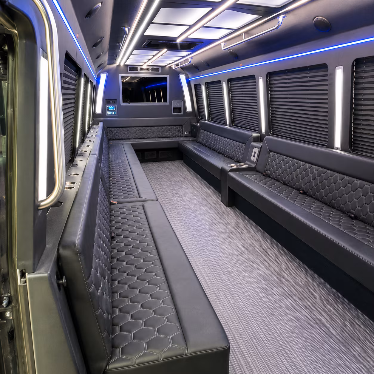 odessa 40 passenger party bus interior